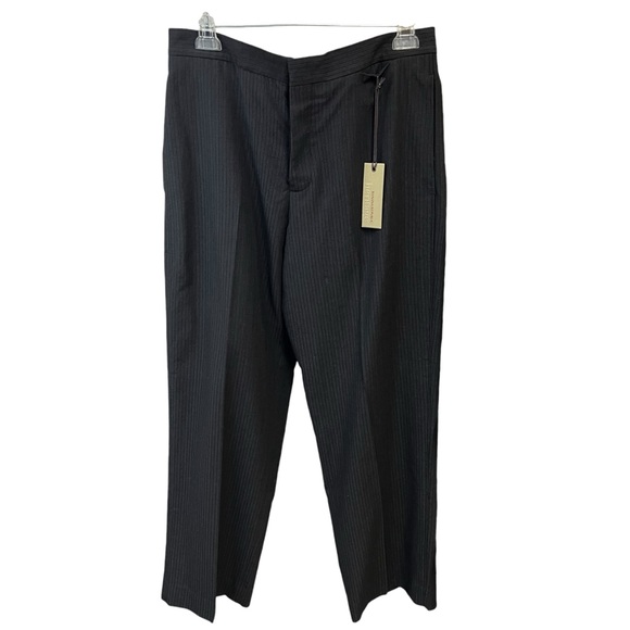 Banana Republic Other - Banana Republic Heritage Wool Blend Button Fly Pinstripe Trousers Black 34/32